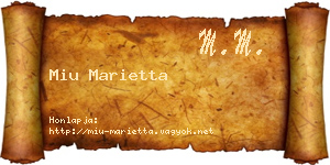 Miu Marietta névjegykártya